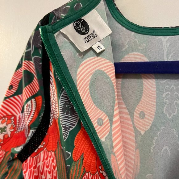 Camino Couture maxi dress green flamingo sz 6 / UK10 - Picture 11 of 14